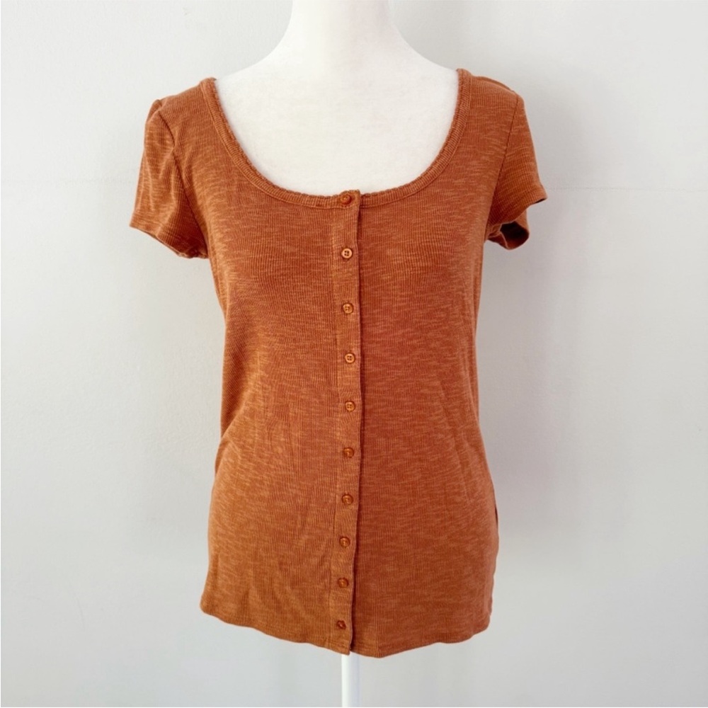 Gap Women Y2K Henley Knit Top Small 90s Fairy‎ Grunge Casual Goblincore Woodland